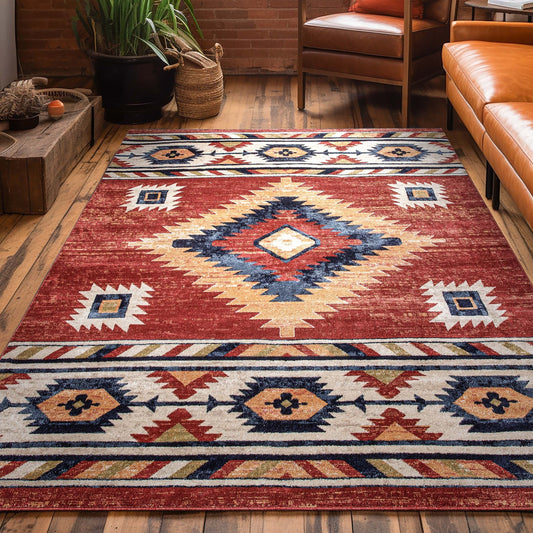 Well Woven Tulsa Lea Southwestern Tribal Area Rug