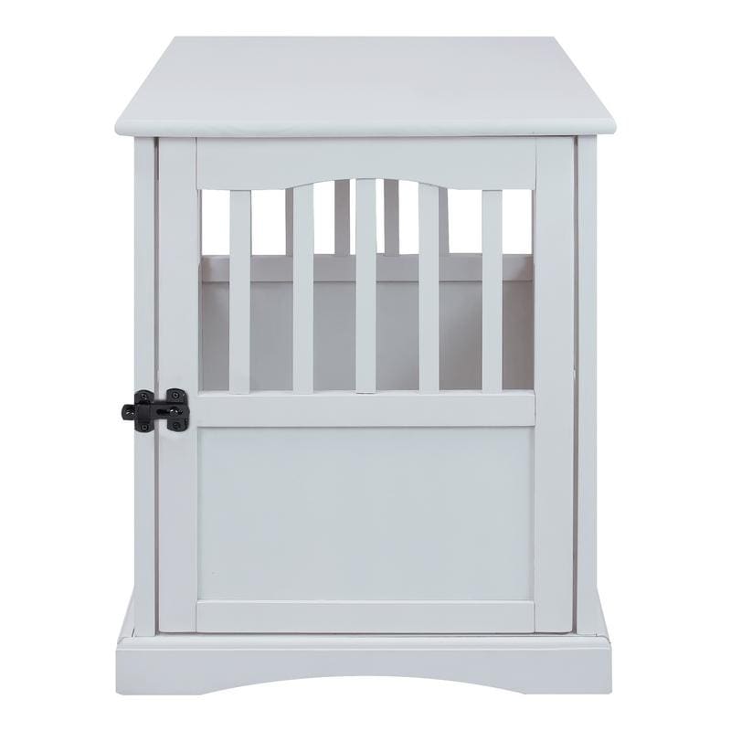 Table d'appoint en bois blanc pour cage à animaux avec porte verrouillable