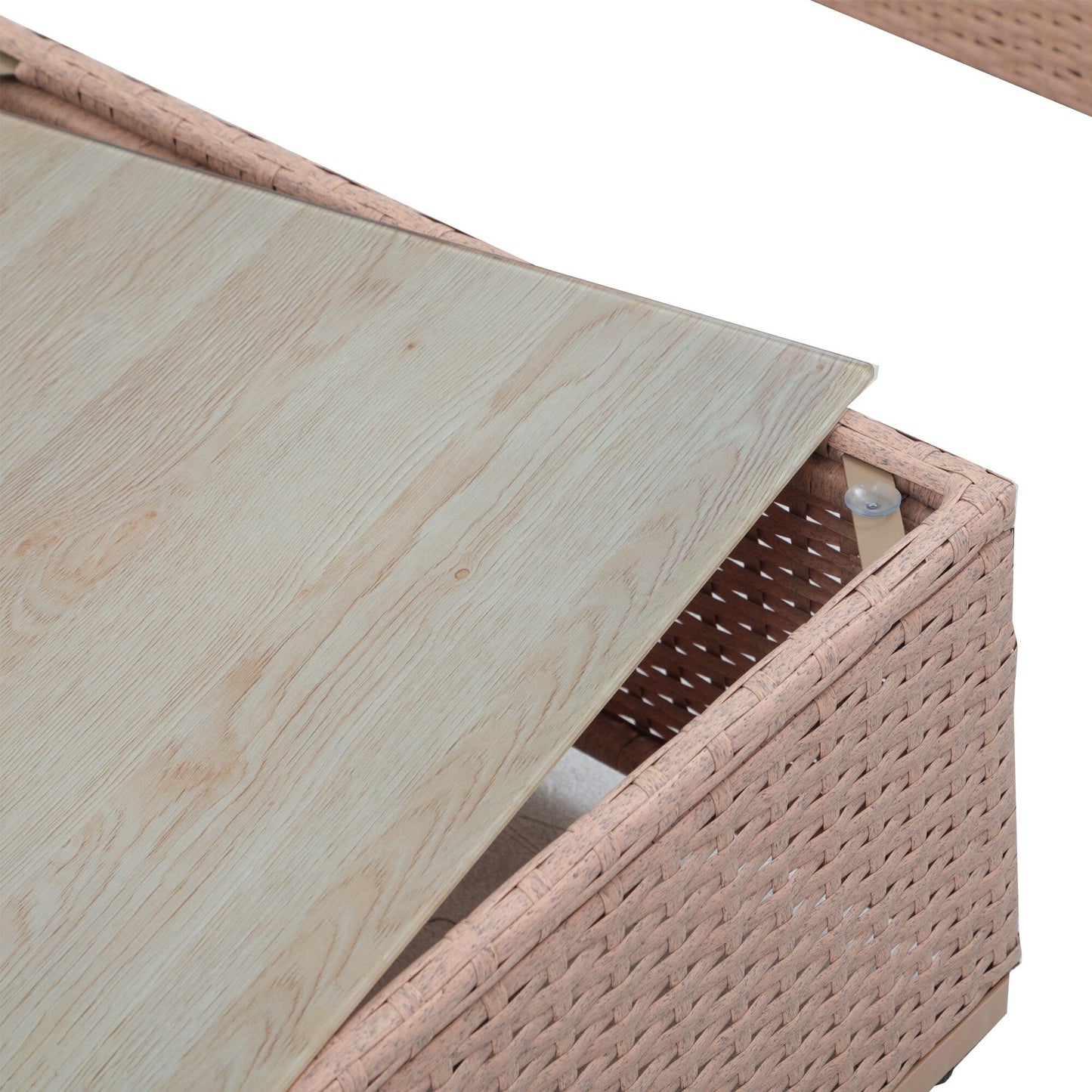 Ensemble de canapé d'extérieur modulable en osier et acier avec coussins, 7 pièces