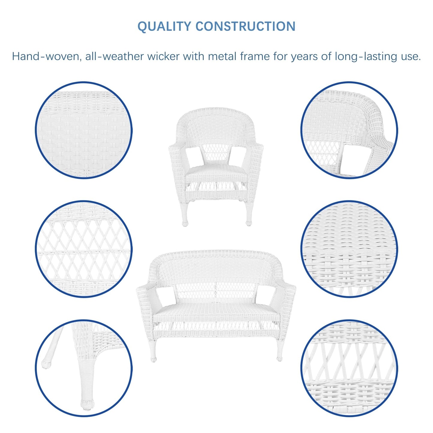 Wicker Patio 4-piece Conversation Set