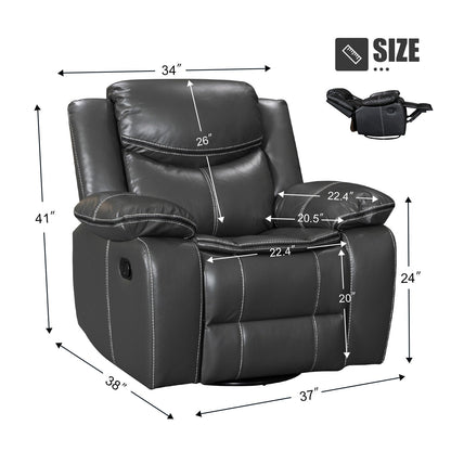 Fauteuil inclinable à large assise en cuir durable avec massage et chauffage.