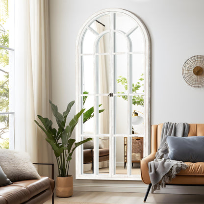 Miroir en forme de fenêtre, miroir en bois incurvé, 71'' L*31'' l