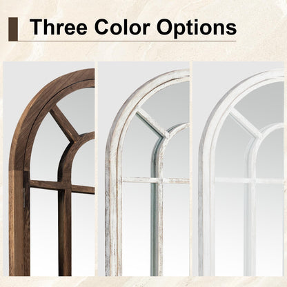 Miroir en forme de fenêtre, miroir en bois incurvé, 71'' L*31'' l