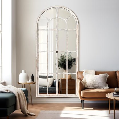 Miroir en forme de fenêtre, miroir en bois incurvé, 71'' L*31'' l