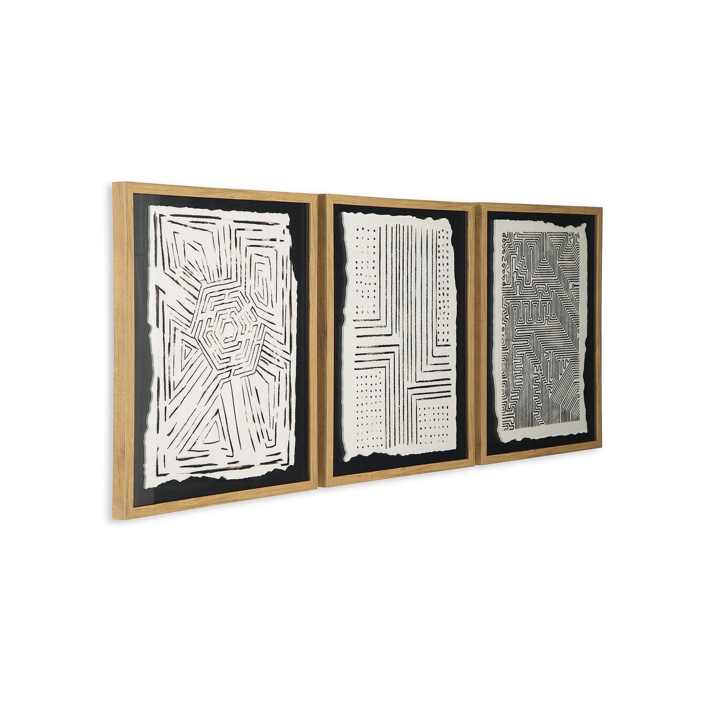 Wonderstow, ensemble de 3 tableaux muraux noir/beige