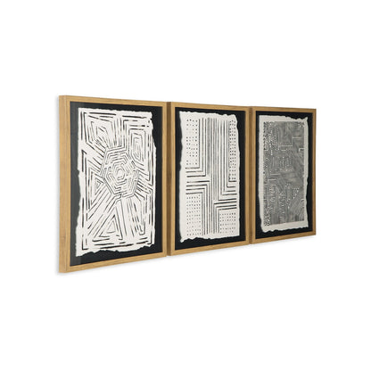 Wonderstow, ensemble de 3 tableaux muraux noir/beige