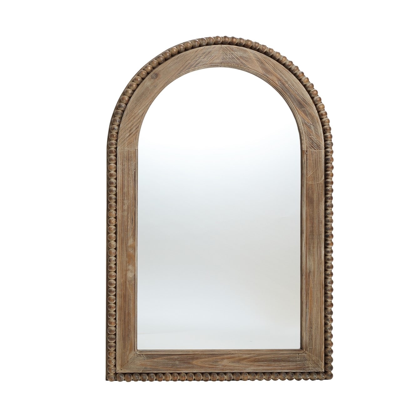 Miroir mural à cadre en bois en forme d'arche, miroir mural de salle de bain - 99,6 cm (H) x 65,7 cm (L) x 3,8 cm (P)