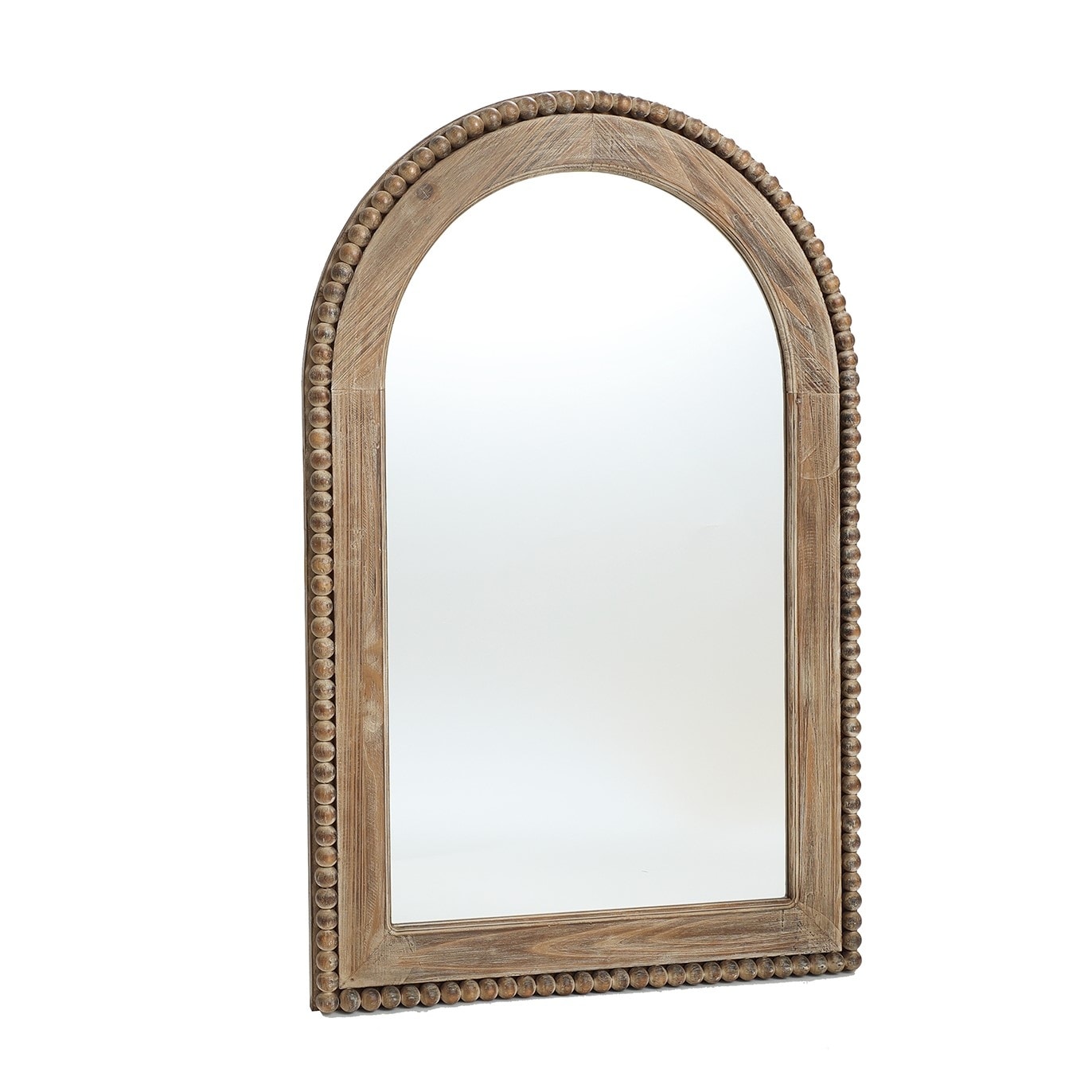 Miroir mural à cadre en bois en forme d'arche, miroir mural de salle de bain - 99,6 cm (H) x 65,7 cm (L) x 3,8 cm (P)