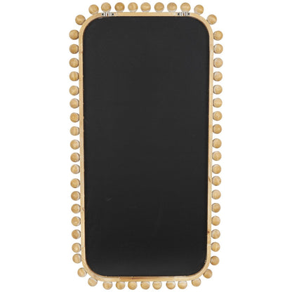 Miroir mural en bois avec cadre perlé - Brun - Roche River Decor