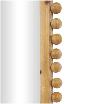 Miroir mural en bois avec cadre perlé - Brun - Roche River Decor