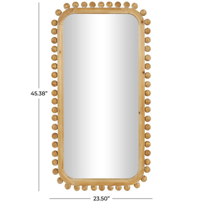 Miroir mural en bois avec cadre perlé - Brun - Roche River Decor