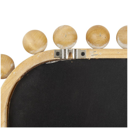 Miroir mural en bois avec cadre perlé - Brun - Roche River Decor