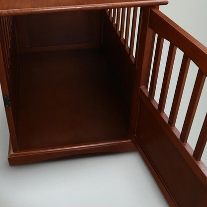 Table d'appoint en bois pour panier pour animaux de compagnie avec porte verrouillable