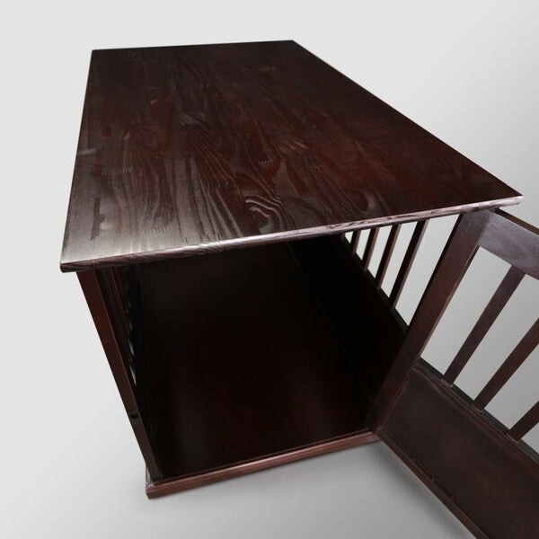 Table d'appoint en bois pour panier pour animaux de compagnie avec porte verrouillable