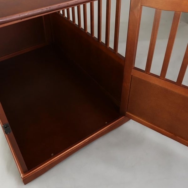 Table d'appoint en bois pour panier pour animaux de compagnie avec porte verrouillable