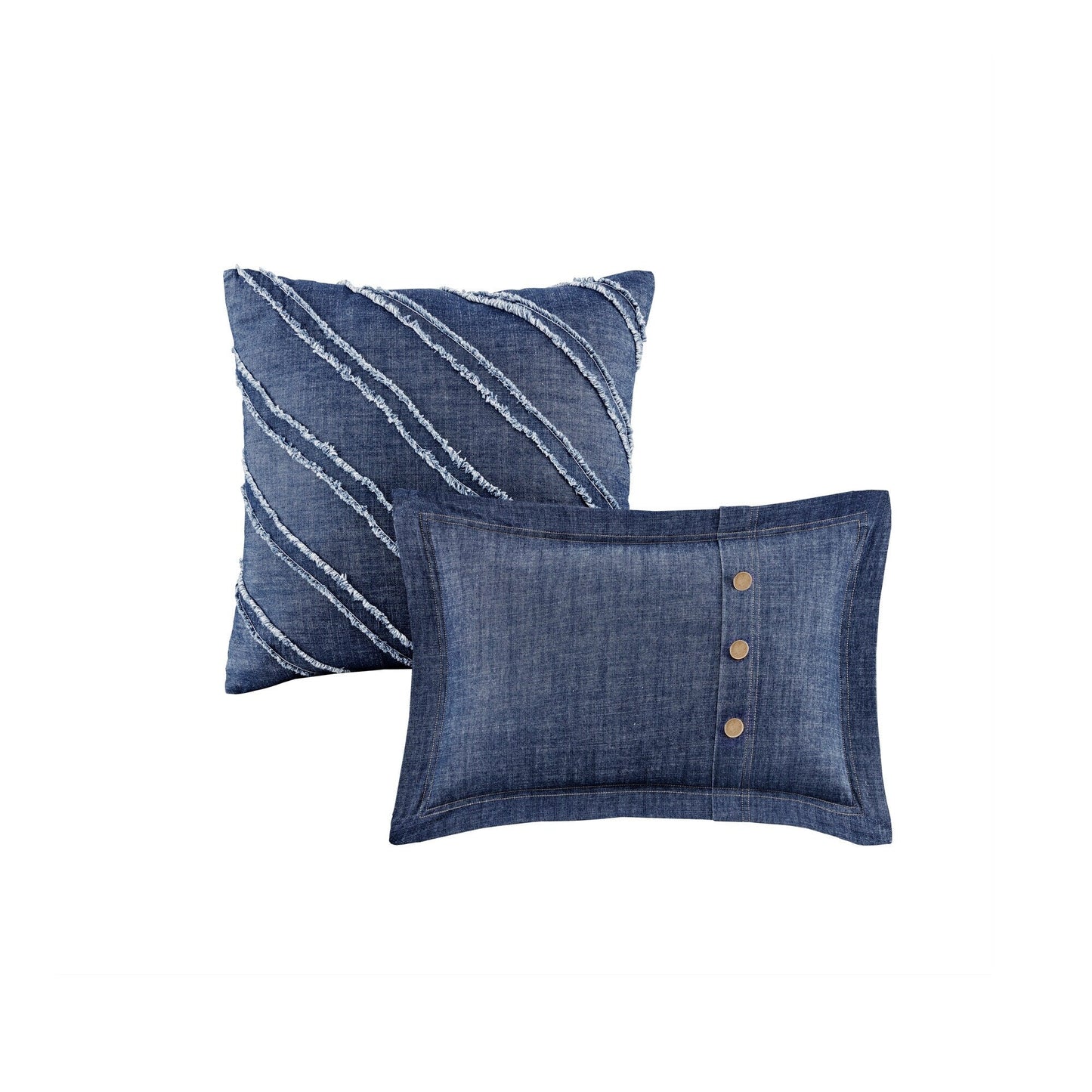 Ensemble de couette en jean Perry Blue de Woolrich, surdimensionné et surrempli.
