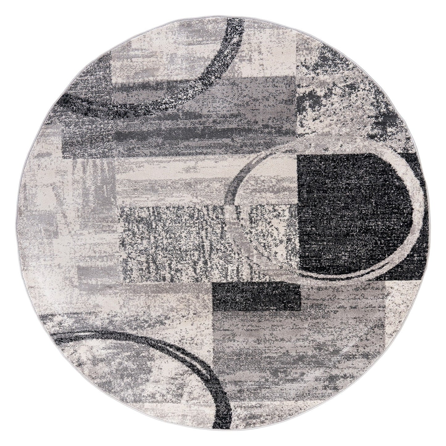 World Rug Gallery Abstract Polypropylene Machine-Made Circle Area Rug