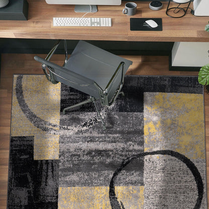 World Rug Gallery Abstract Polypropylene Machine-Made Circle Area Rug