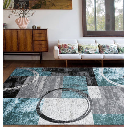 World Rug Gallery Abstract Polypropylene Machine-Made Circle Area Rug