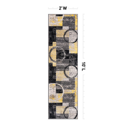 World Rug Gallery Abstract Polypropylene Machine-Made Circle Area Rug