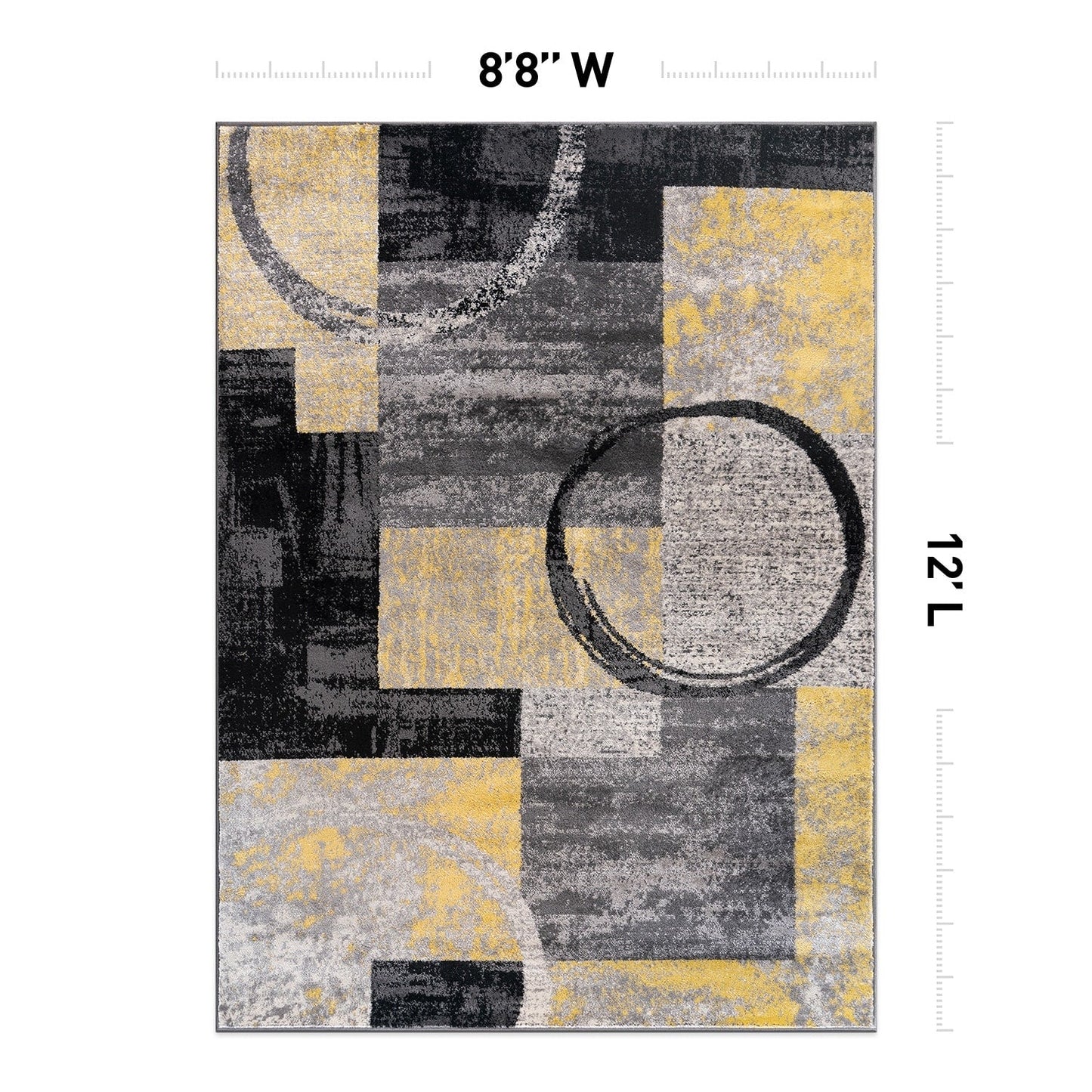 World Rug Gallery Abstract Polypropylene Machine-Made Circle Area Rug