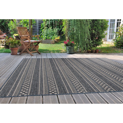 World Rug Gallery Bohemian Geometric Stripe Indoor/Outdoor Area Rug