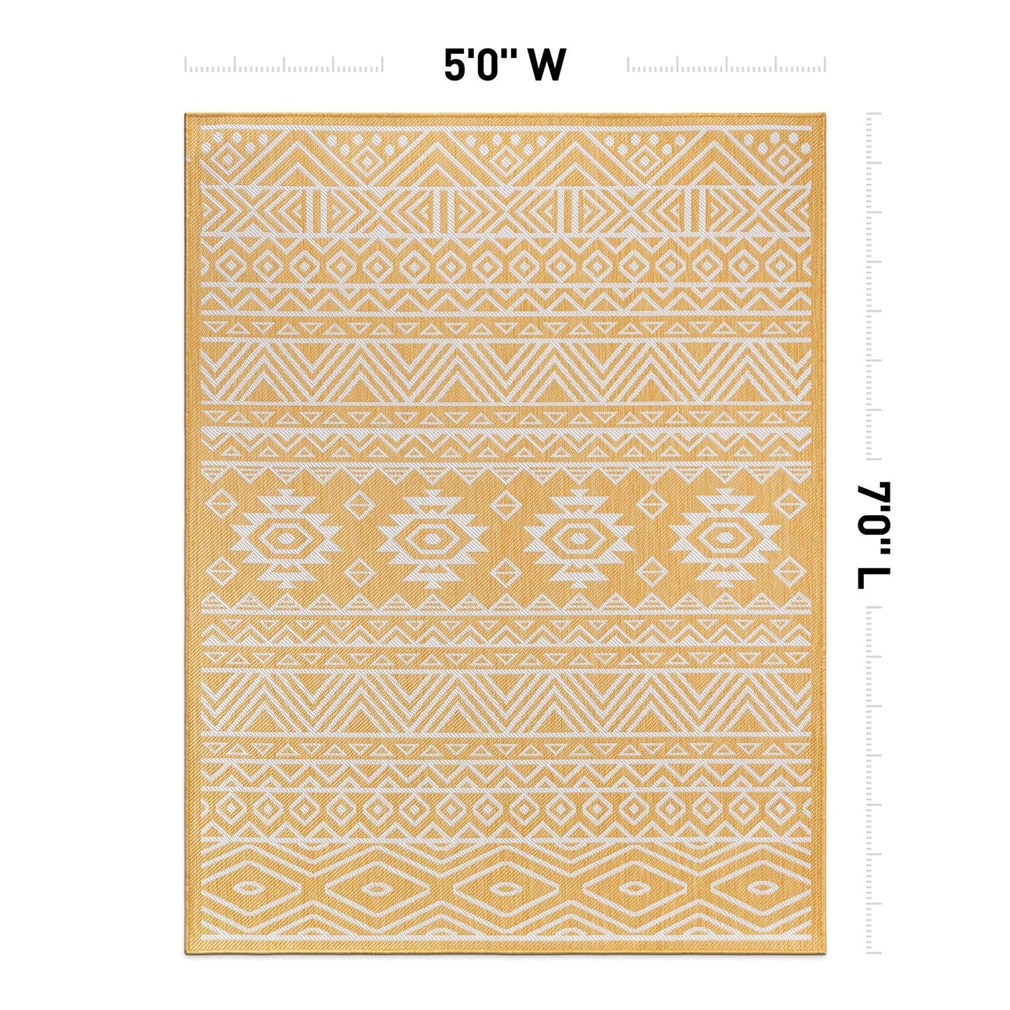 World Rug Gallery Distressed Geometric Bohemian Textured Flat Weave Indoor/Outdoor Area Rug