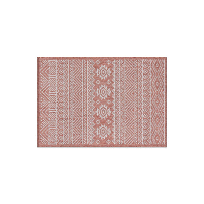World Rug Gallery Distressed Geometric Bohemian Textured Flat Weave Indoor/Outdoor Area Rug
