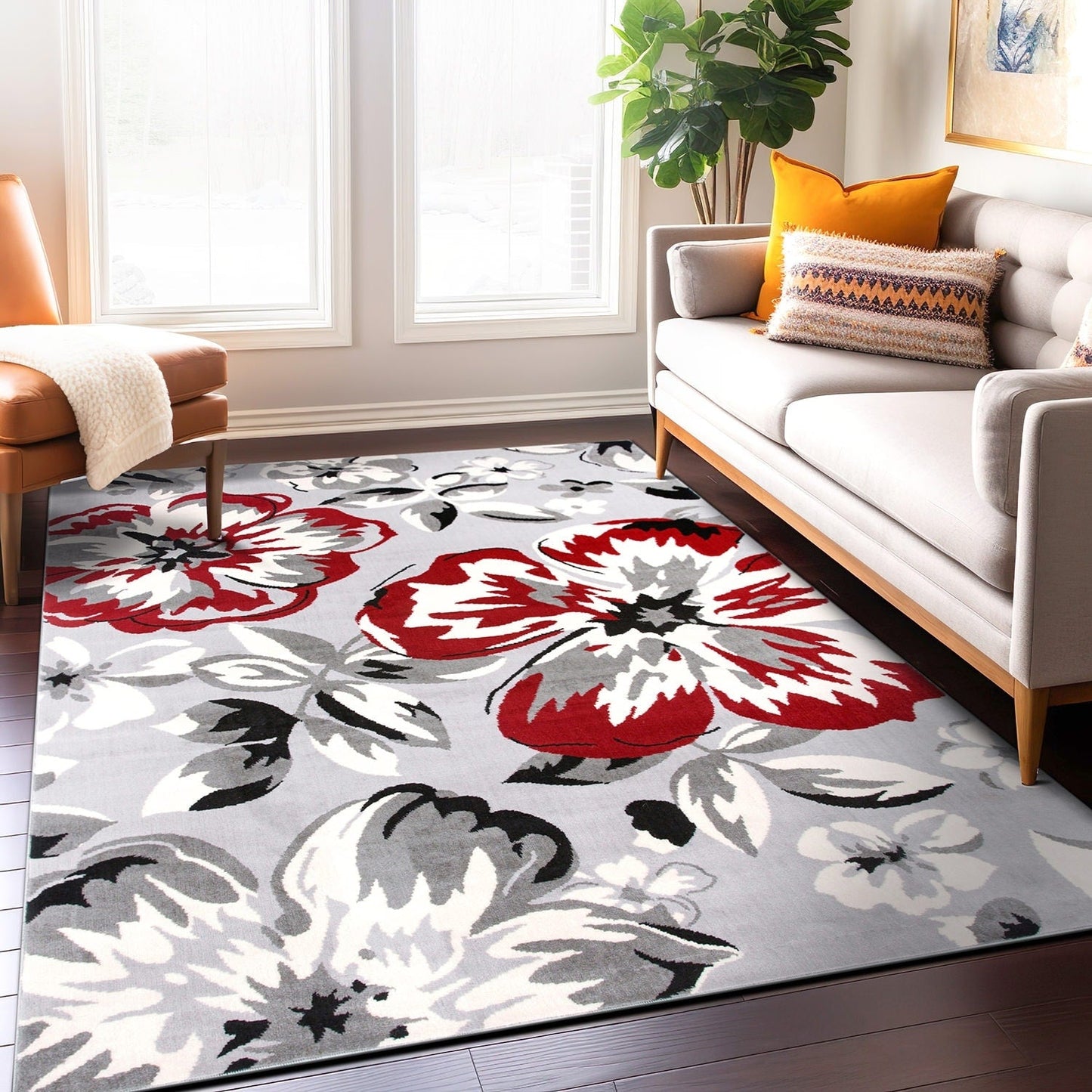World Rug Gallery Modern Floral Design Area Rug