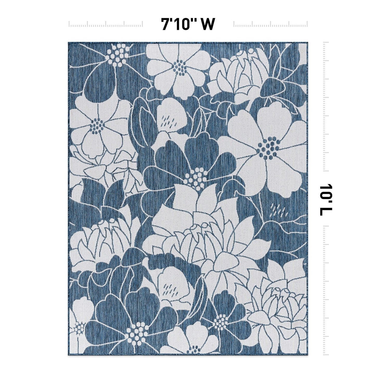 World Rug Gallery Modern Floral Flowers Textured Flat Weave Indoor/Outdoor Area Rug