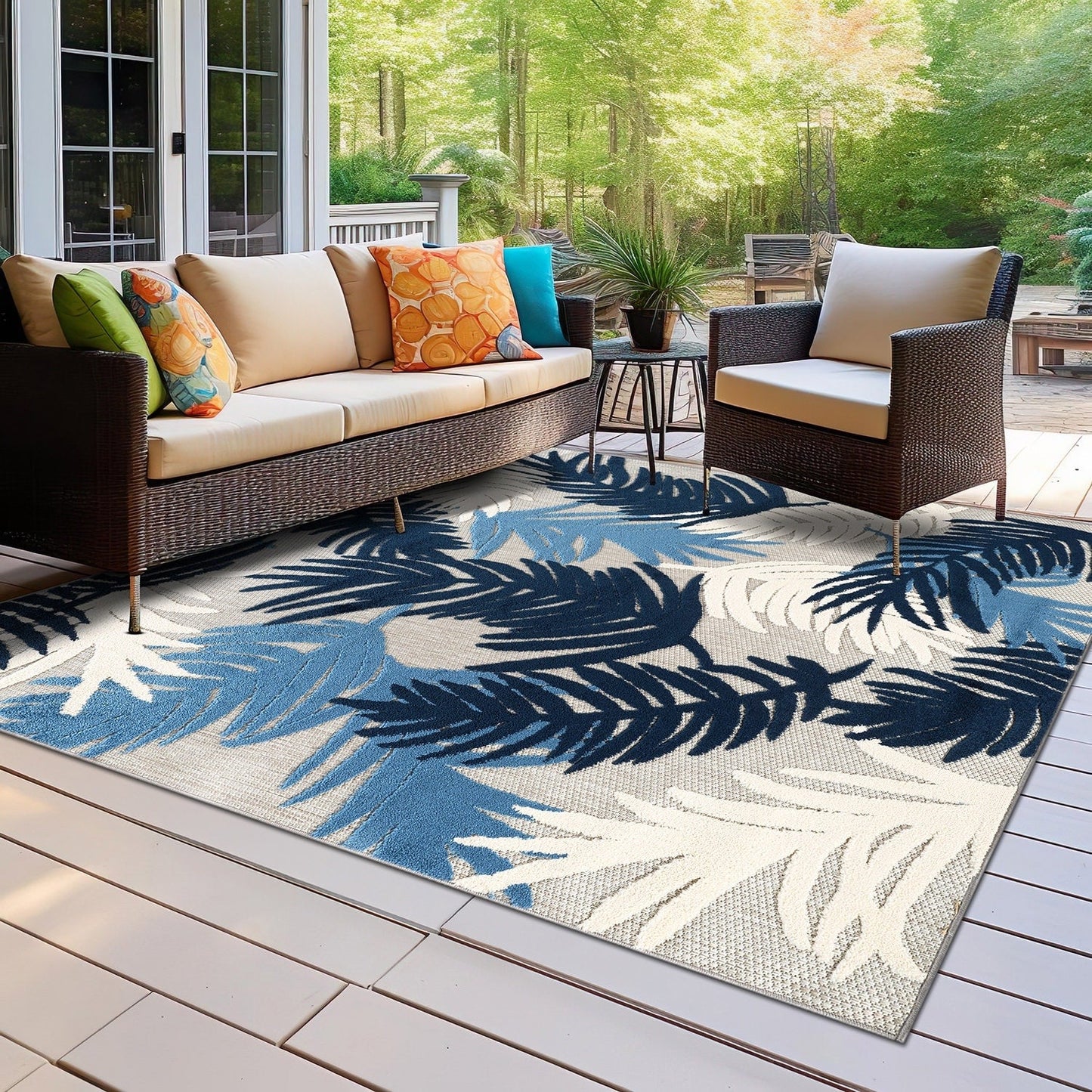 World Rug Gallery Tropical Floral Modern Indoor/Outdoor Area Rug