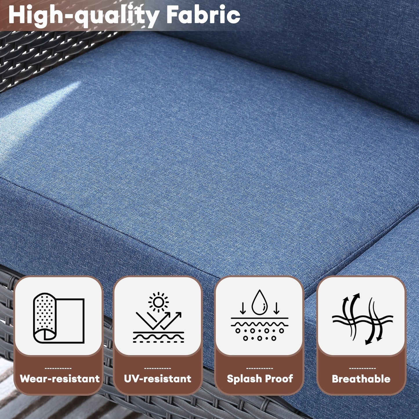 Ensemble de meubles de jardin d'extérieur XIZZI 4 pièces pour conversation avec table