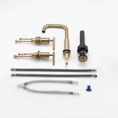 YASINU 8 Inch Luxury Widespread Bathroom Sink Faucet with Pop-Up Drain