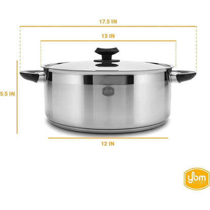 YBM Home Professional Chef's 18/10 Stainless Steel Stock Pot, Induction Compatible