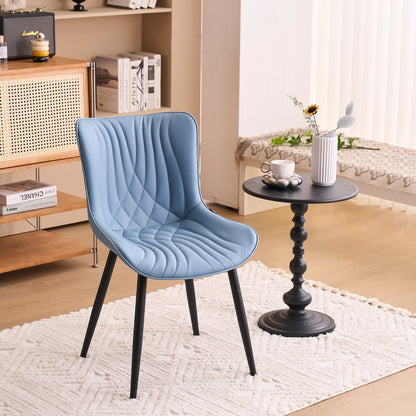 Lot de 2 chaises de salle à manger modernes en cuir capitonné sans accoudoirs