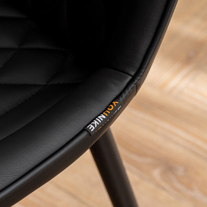 Lot de 2 chaises de salle à manger modernes en cuir capitonné sans accoudoirs