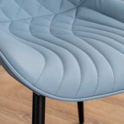 Lot de 2 chaises de salle à manger modernes en cuir capitonné sans accoudoirs