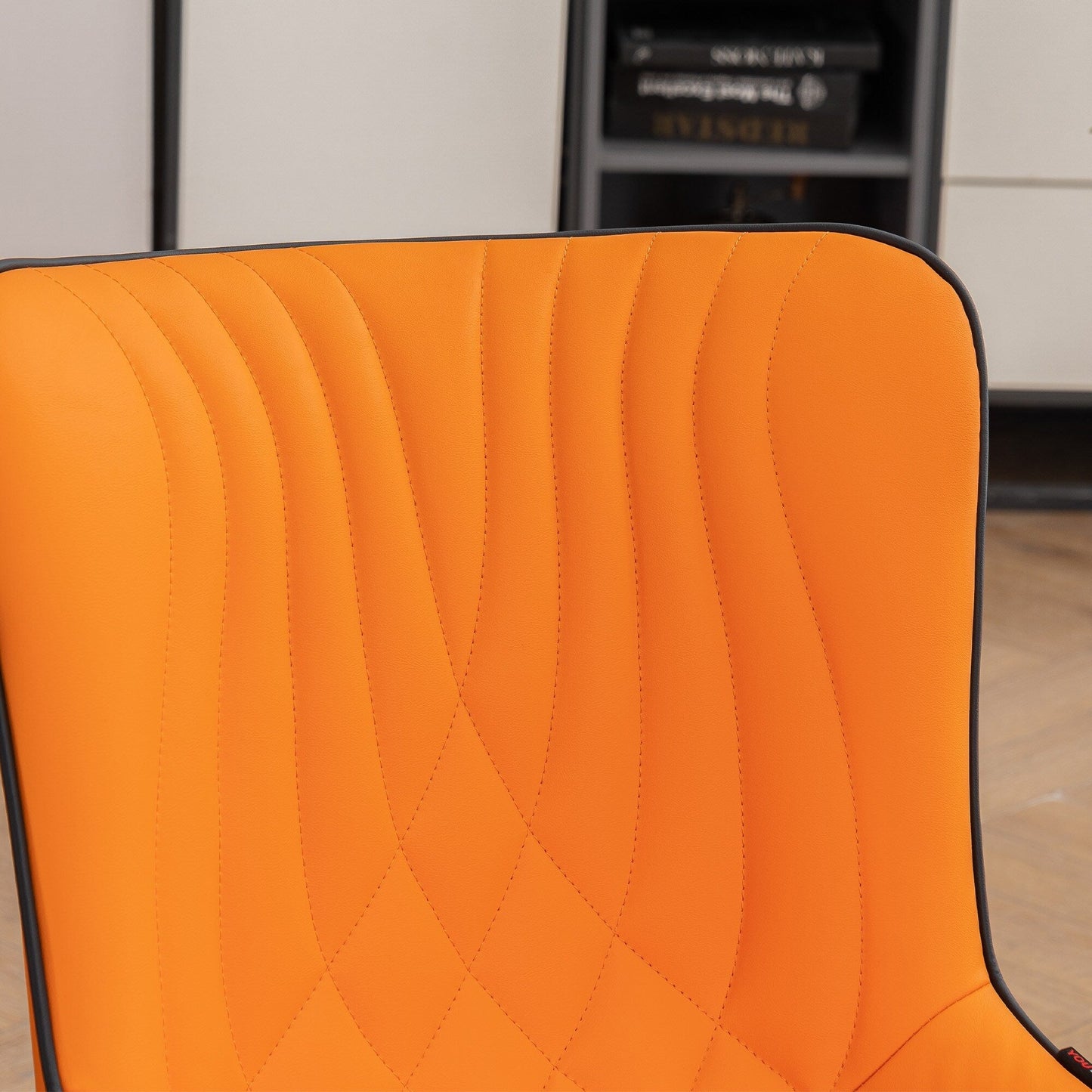 Lot de 2 chaises de salle à manger modernes en cuir capitonné sans accoudoirs