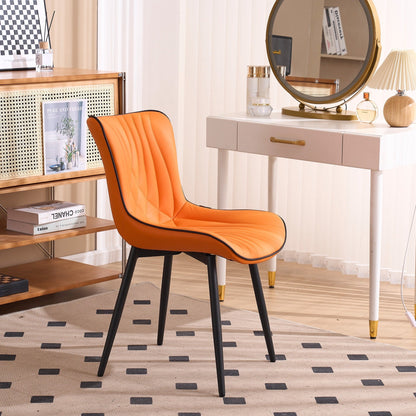 Lot de 2 chaises de salle à manger modernes en cuir capitonné sans accoudoirs