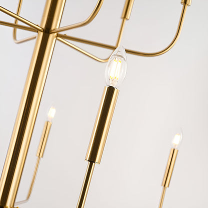 Luminaire minimaliste à 15 lumières, style bougeoir, design ancien à 2 niveaux - 48