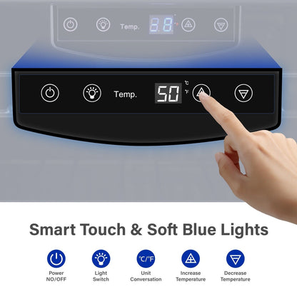 Yeego Réfrigérateur à vin autoportant à 1 zone, 17 pouces, 27 bouteilles - 16,9 pouces