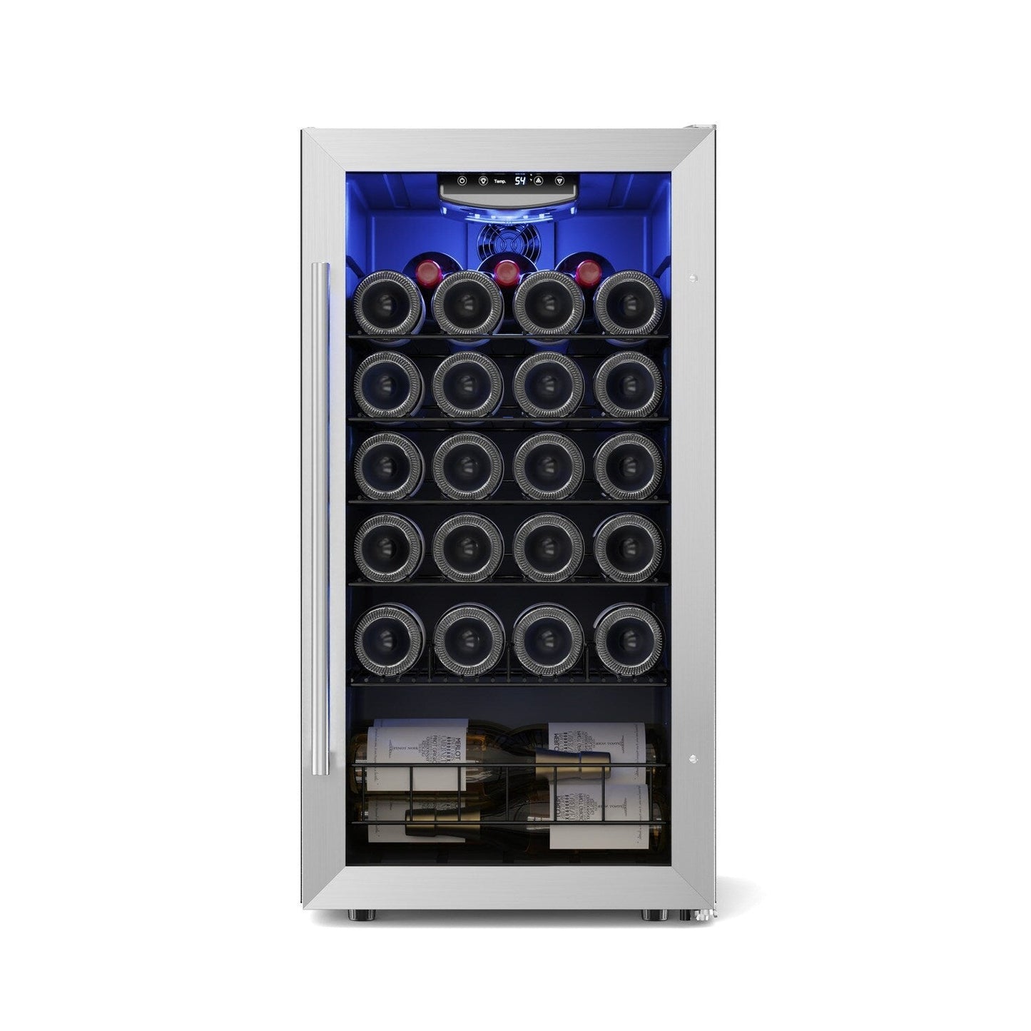Yeego Réfrigérateur à vin autoportant à 1 zone, 17 pouces, 27 bouteilles - 16,9 pouces