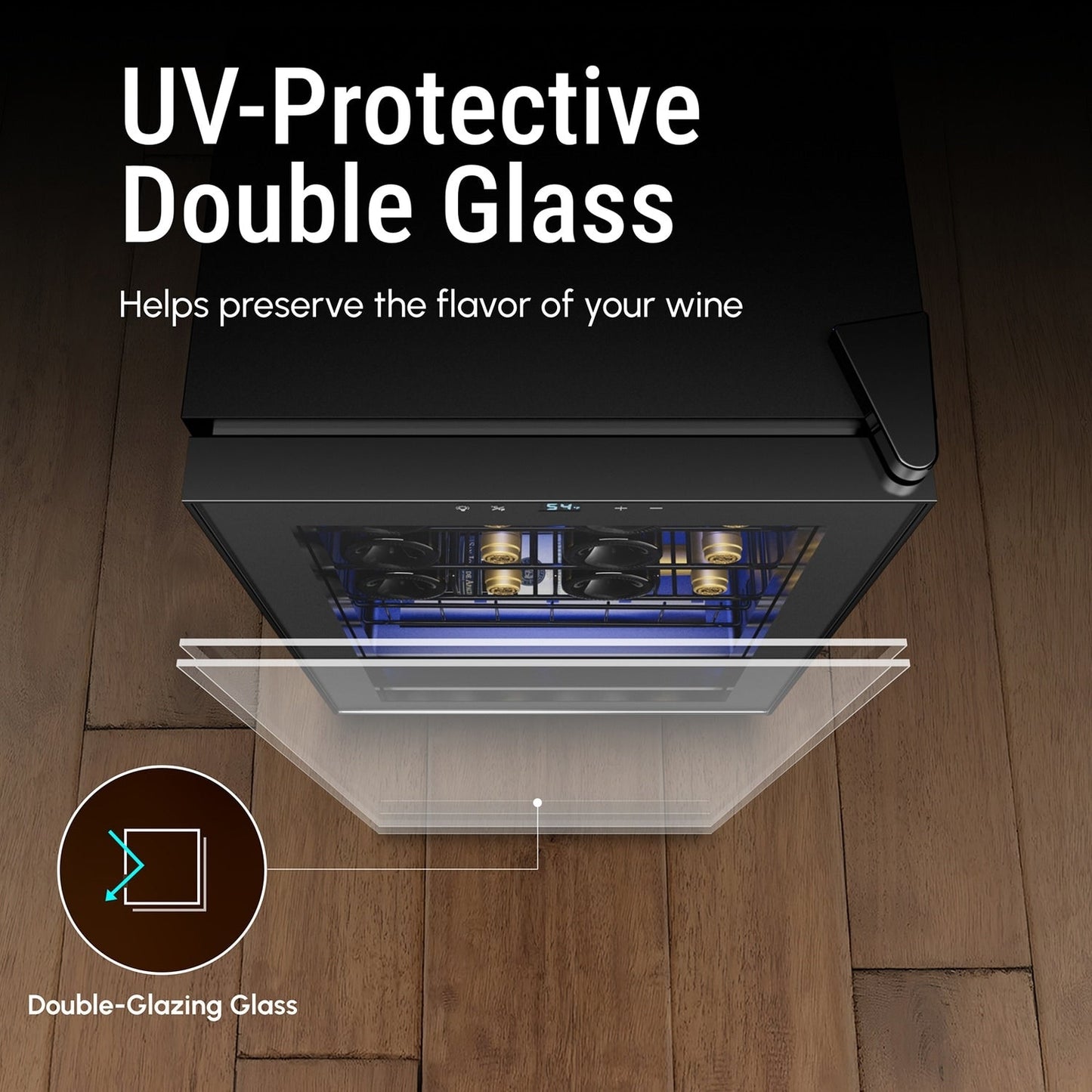 Réfrigérateur à vin/boissons de 43 cm (17 pouces), 20 bouteilles, autoportant, contrôle numérique de la température