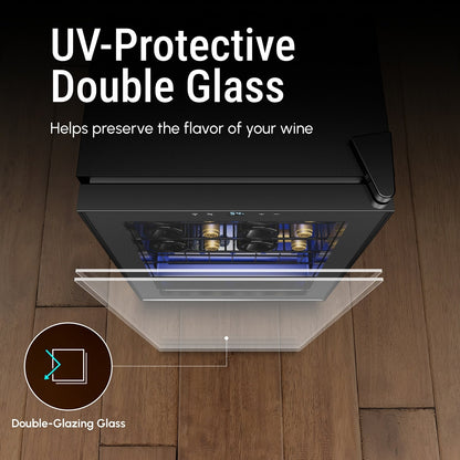 Réfrigérateur à vin/boissons de 43 cm (17 pouces), 20 bouteilles, autoportant, contrôle numérique de la température