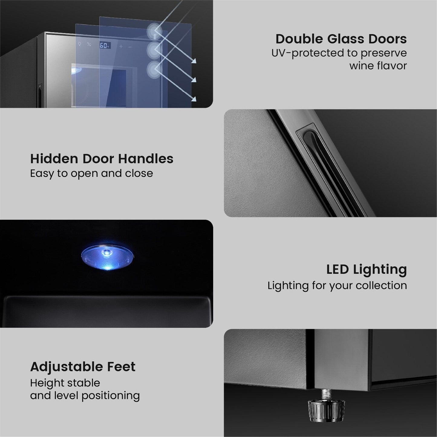 Yeego Réfrigérateur à vin mini-bar pour 8 bouteilles