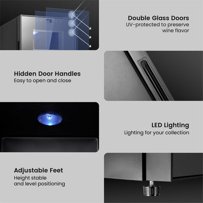 Yeego Réfrigérateur à vin mini-bar pour 8 bouteilles