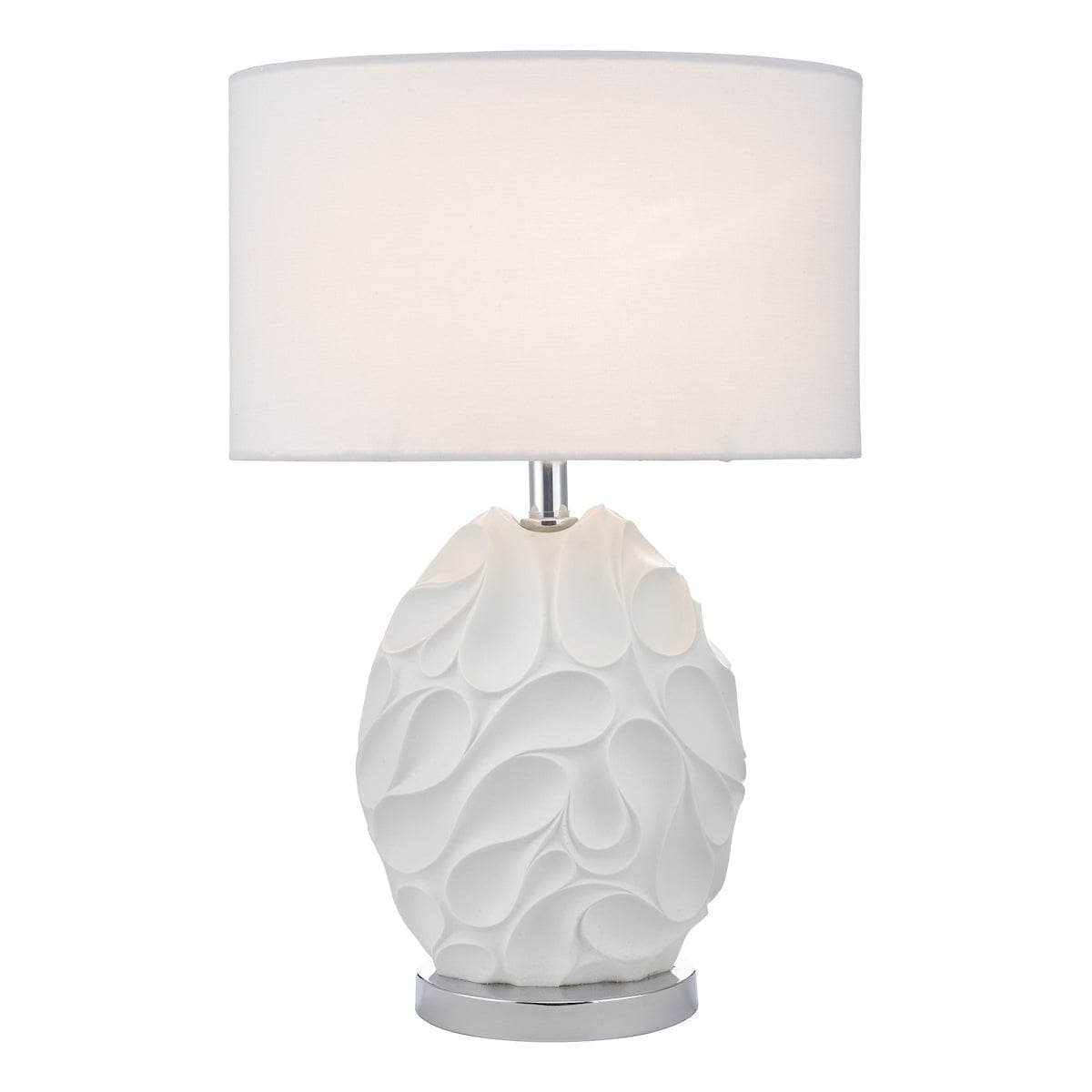 Teruel Table Lamp White Oval Complete With Shade