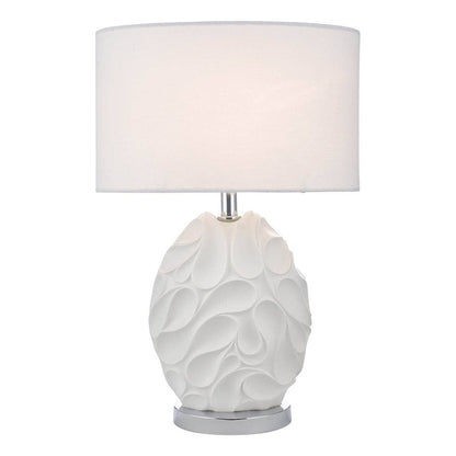 Teruel Table Lamp White Oval Complete With Shade