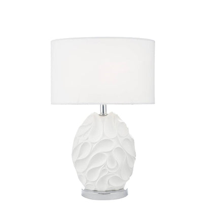 Teruel Table Lamp White Oval Complete With Shade