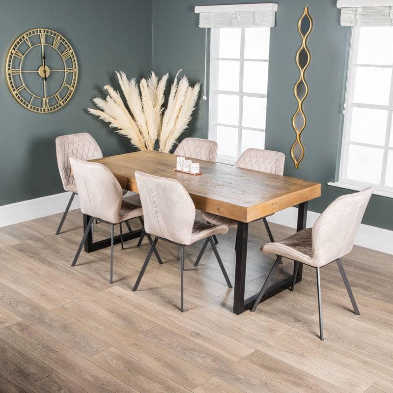 Lincoln Extending Table + 6 Vancouver Taupe Chairs